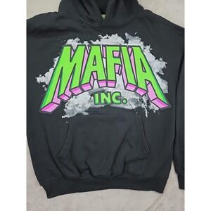 Airrack Mafia Inc Hoodie Mens Large Black Graphic Pullover Streetwear Sweatshirt